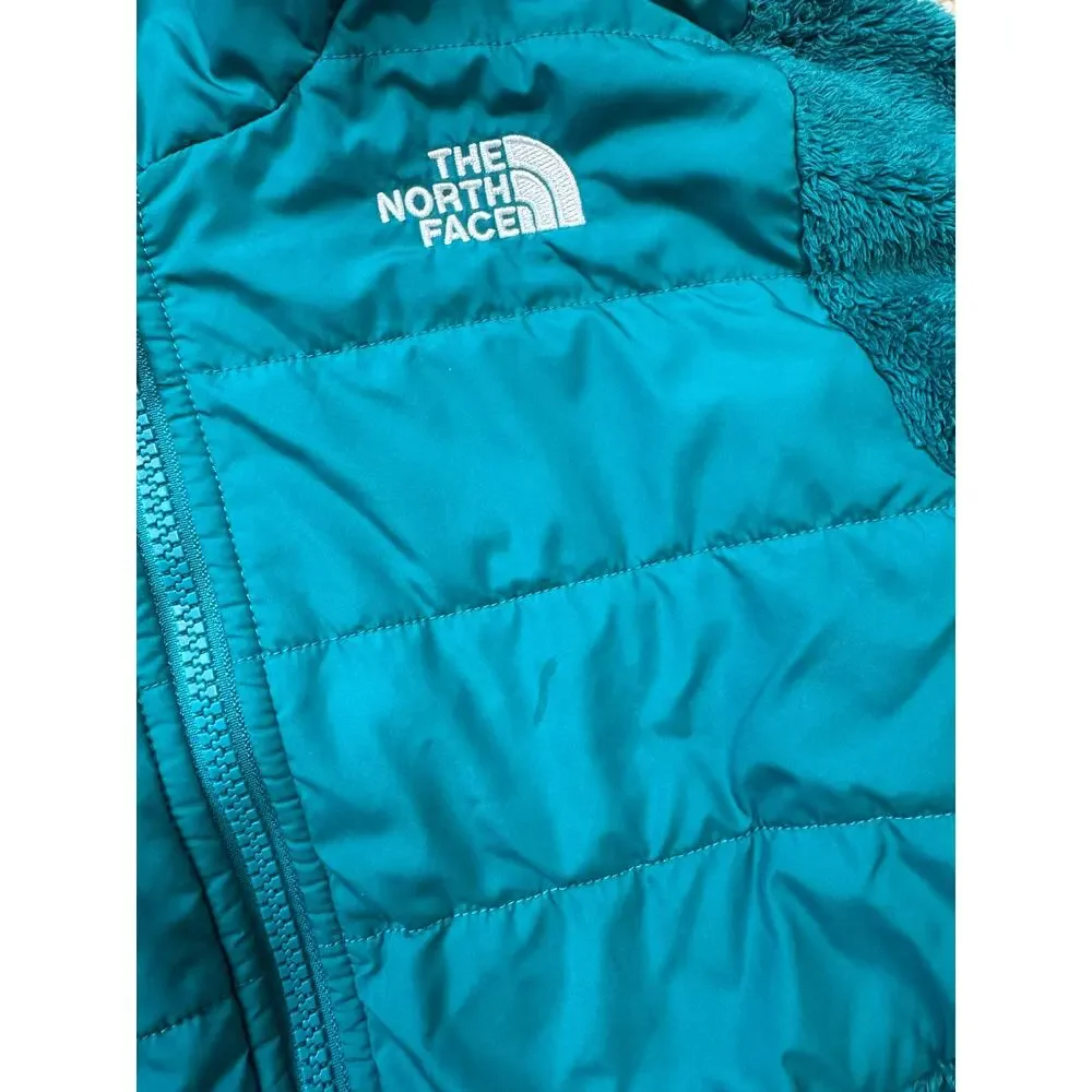 The North Face Girl's Mashup Hybrid Fleece Puffer Hooded Jacket Teal Size M/10